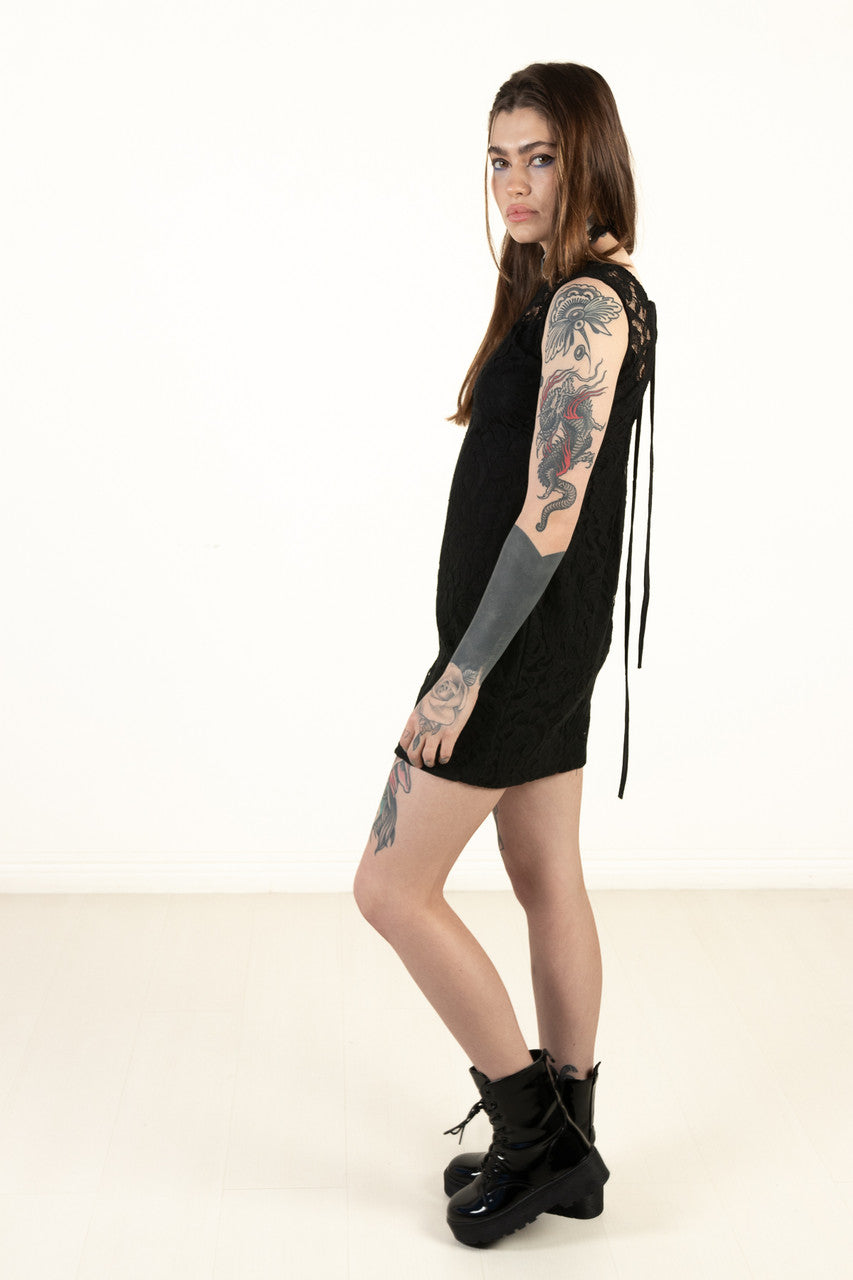 Black Lace Party Dress 675