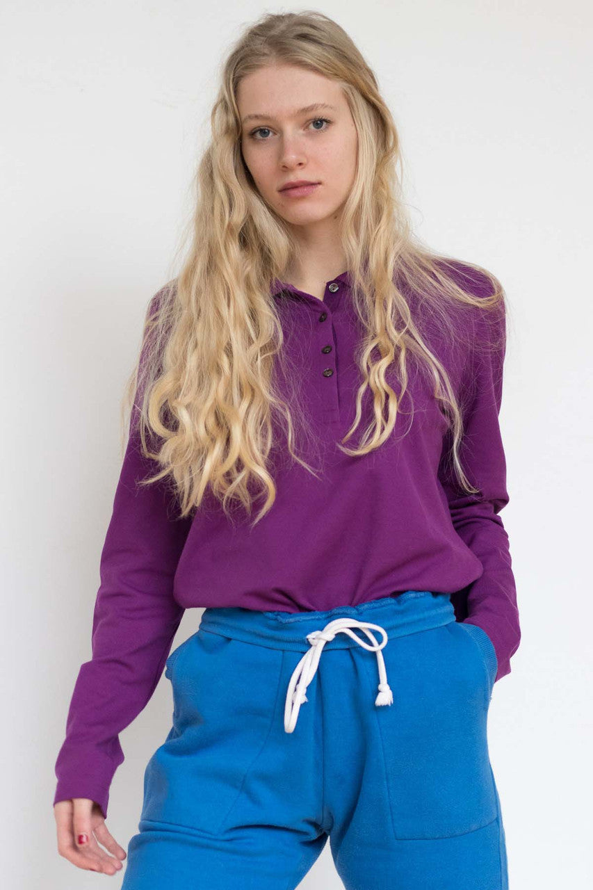 Purple Long Sleeve Polo Shirt