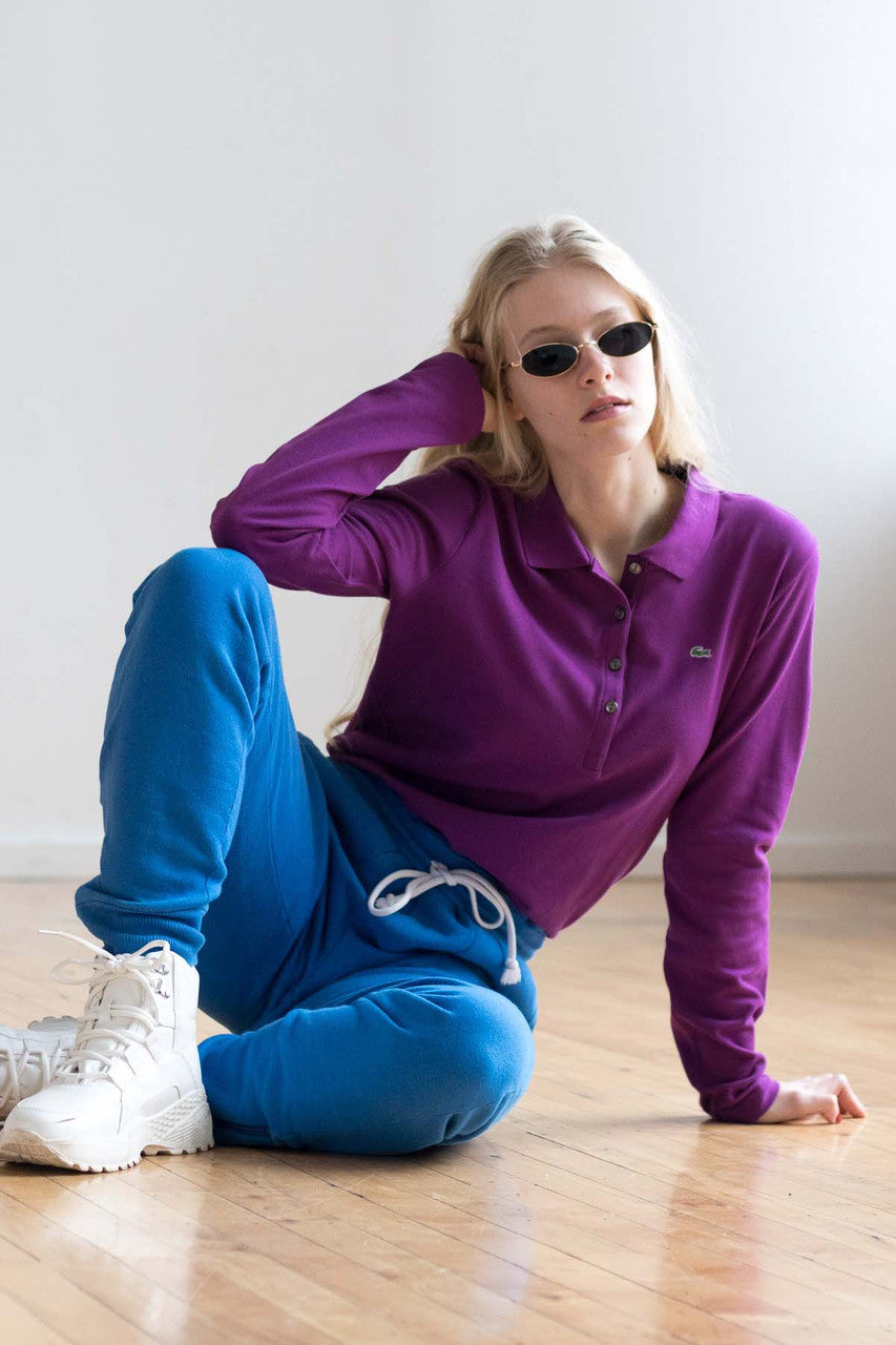 Purple Long Sleeve Polo Shirt