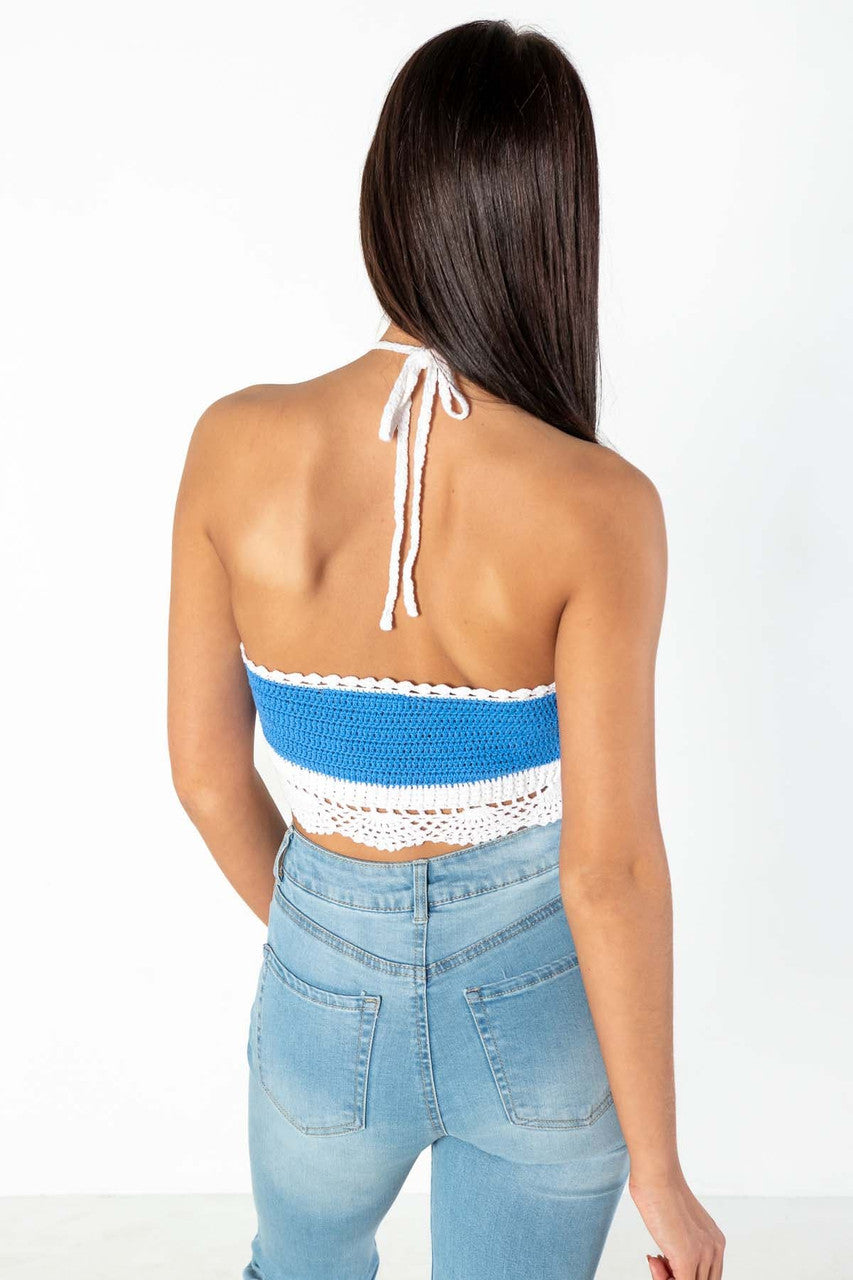 Rainbow Crochet Halter Top