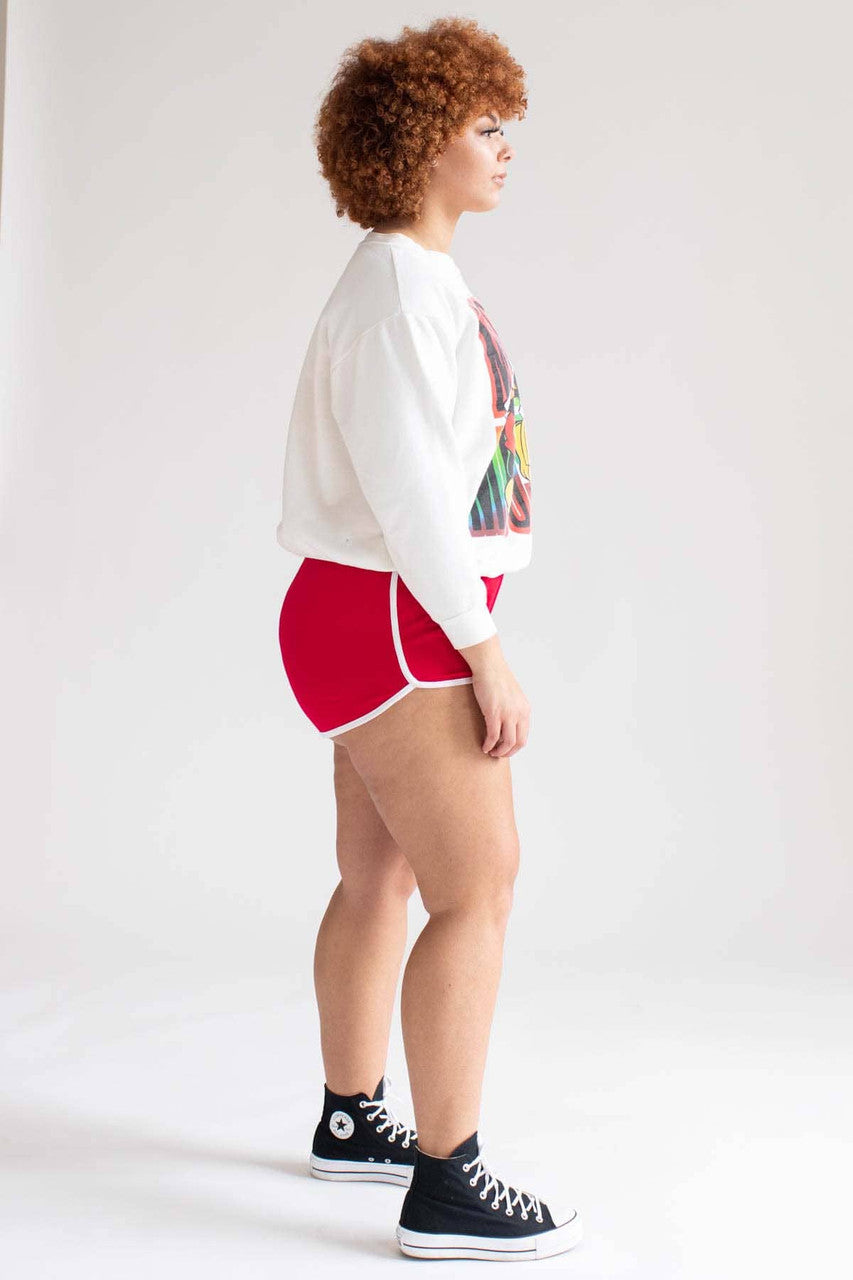 Red Athletic Dolphin Shorts (Extended Sizes)