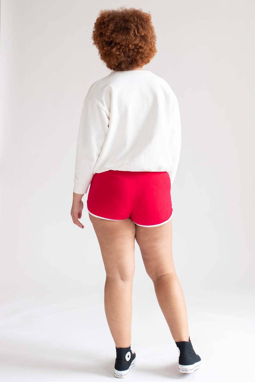 Red Athletic Dolphin Shorts (Extended Sizes)