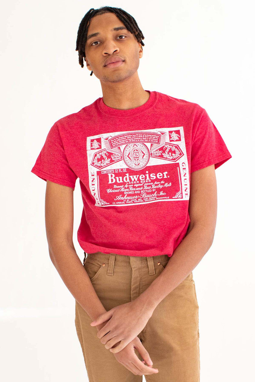Red Budweiser Label T-Shirt