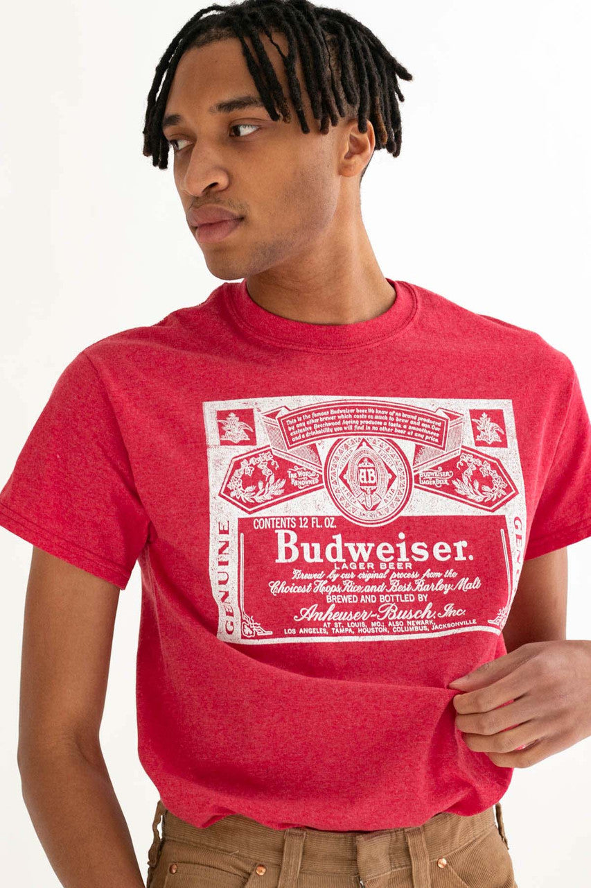 Red Budweiser Label T-Shirt