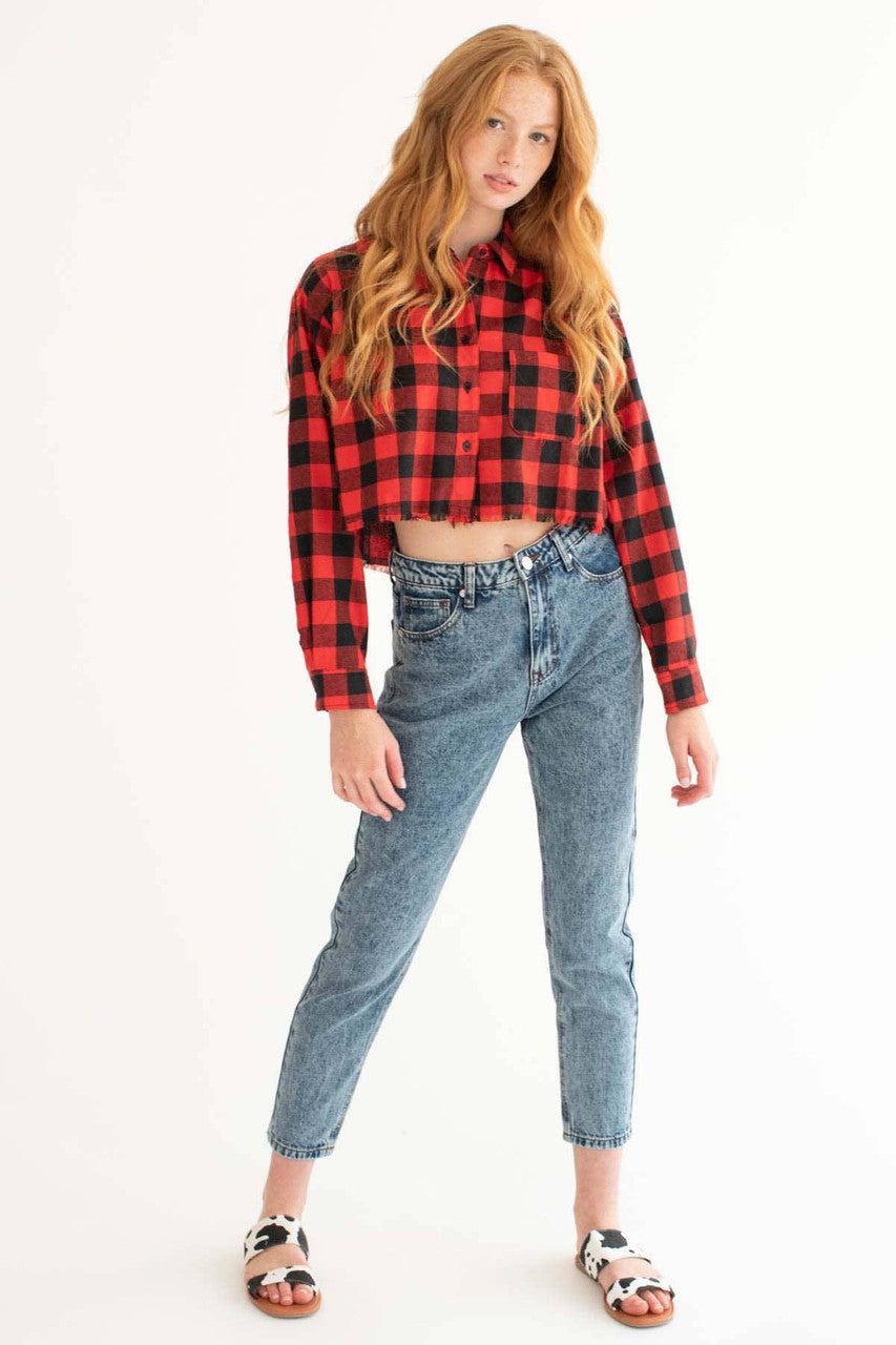 Red Cut Off Flannel