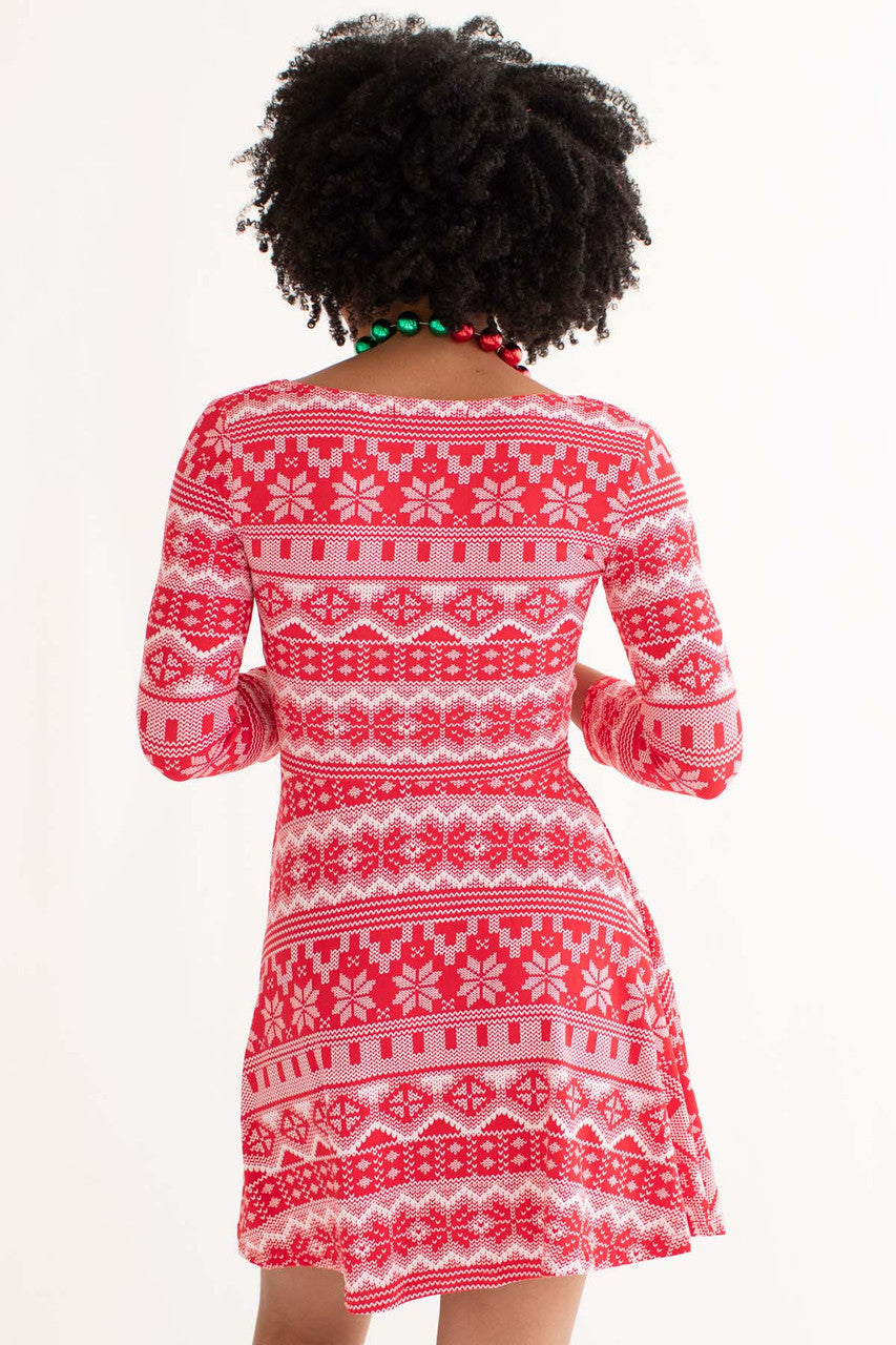 Red Fair Isle Dress