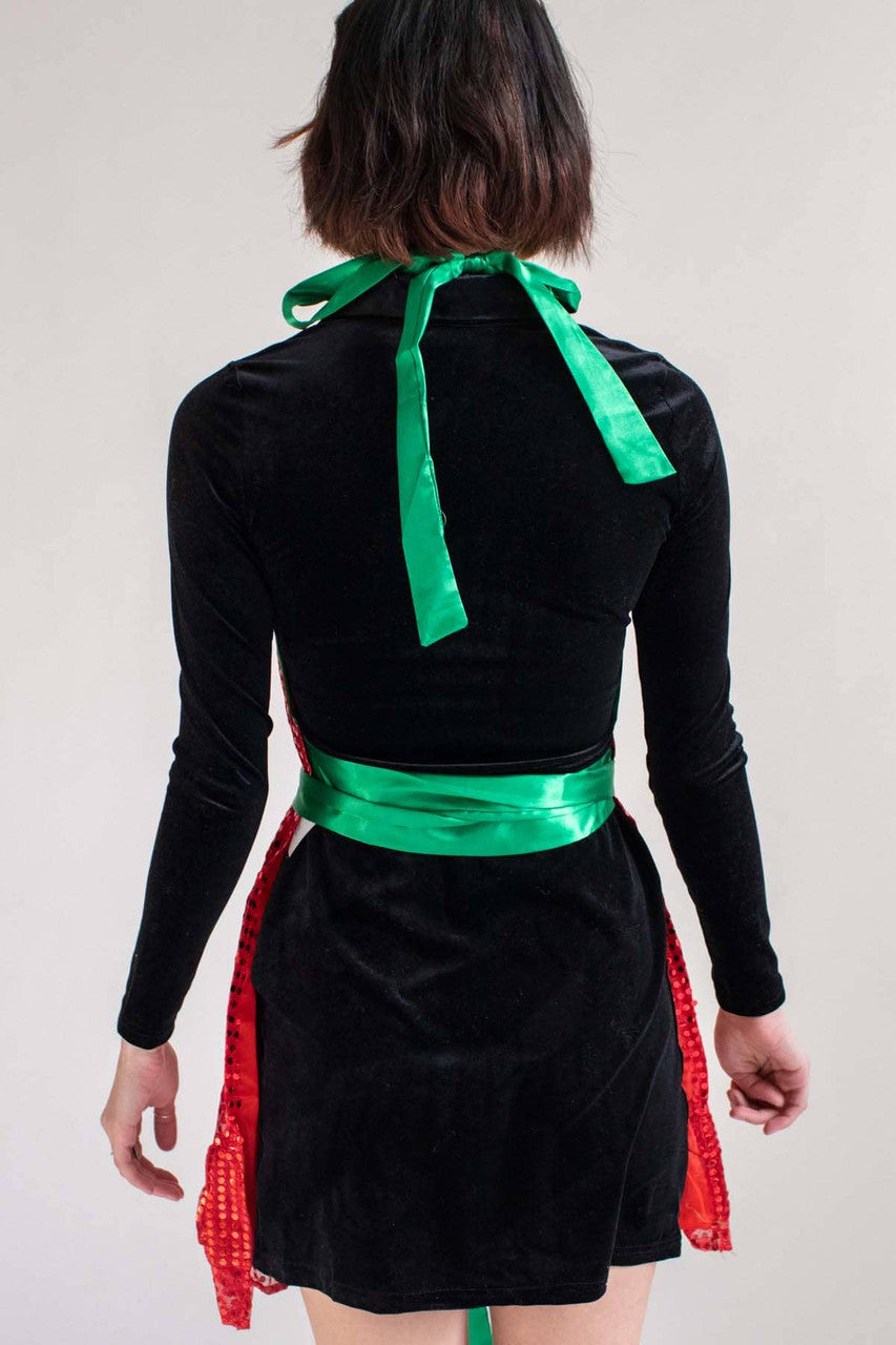 Red & Green Sequin Christmas Apron
