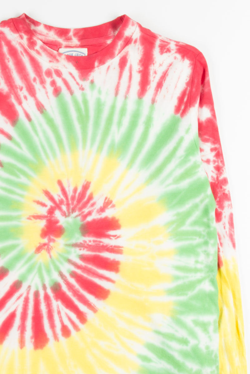 Red & Green Tie Dye Long Sleeve Tee