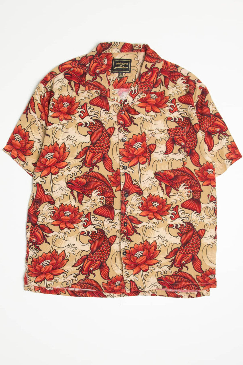 Red Koi Pond Hawaiian Shirt