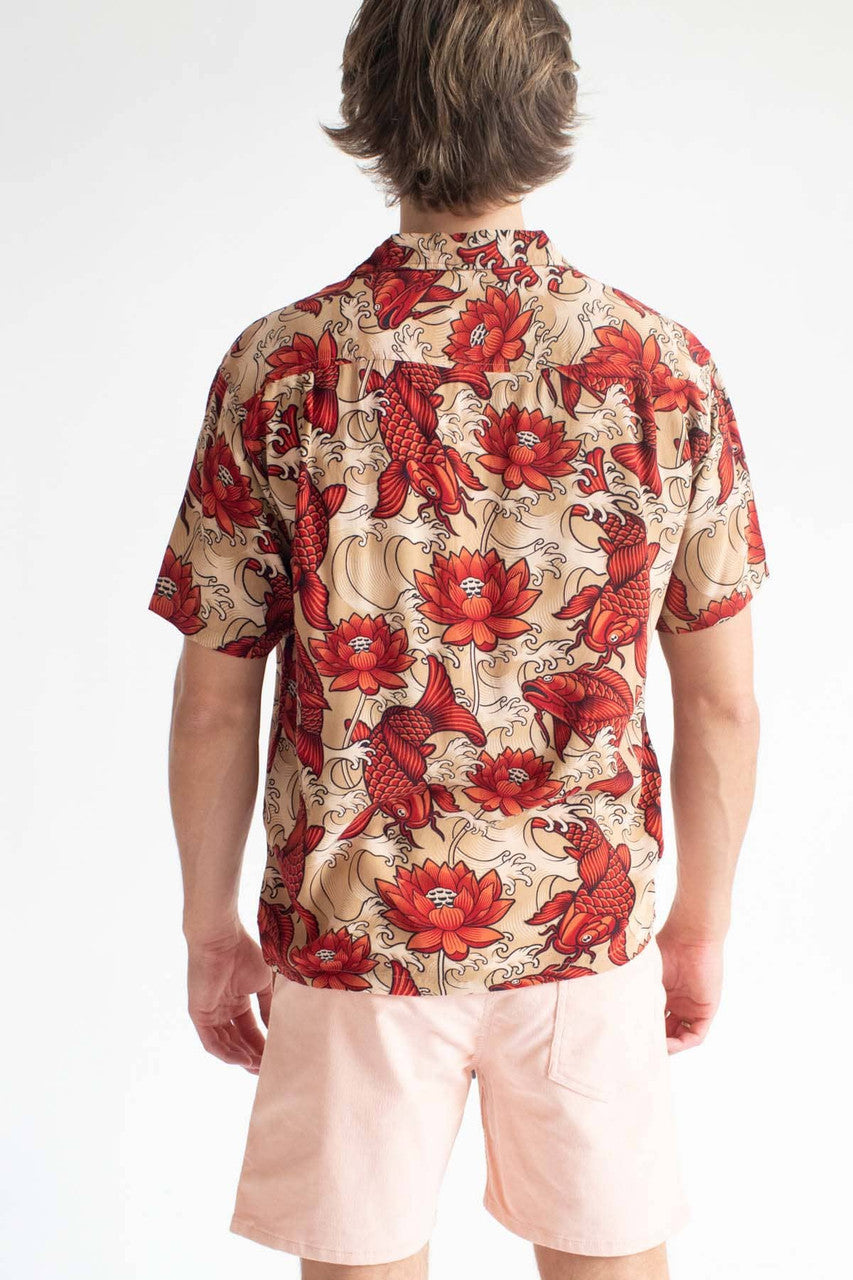 Red Koi Pond Hawaiian Shirt
