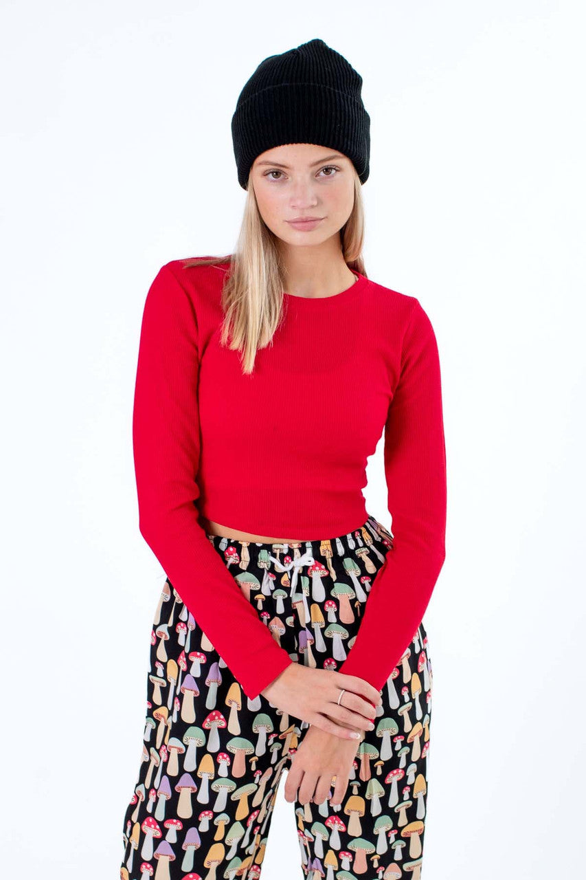 Red Long Sleeve Thermal Tee