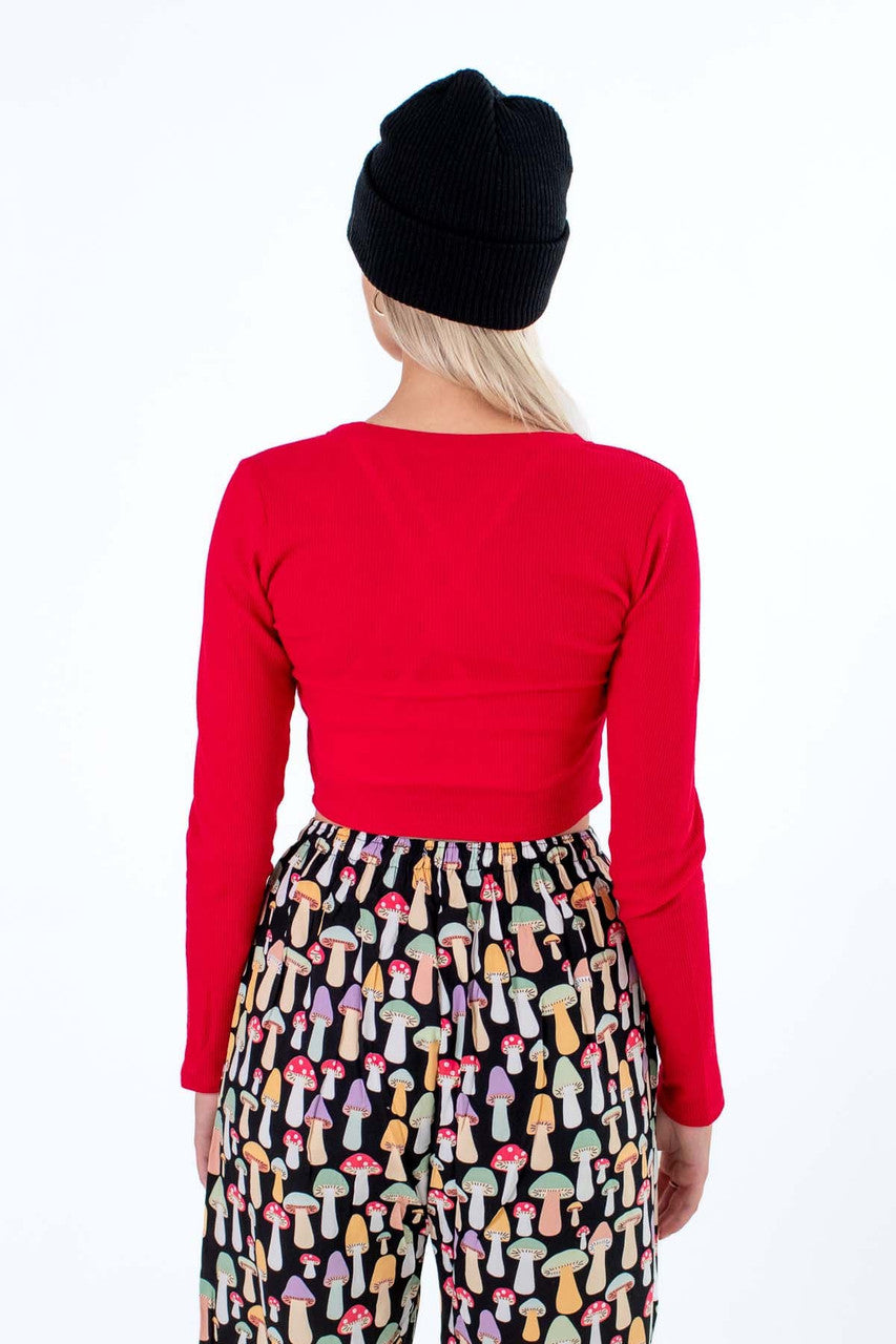 Red Long Sleeve Thermal Tee
