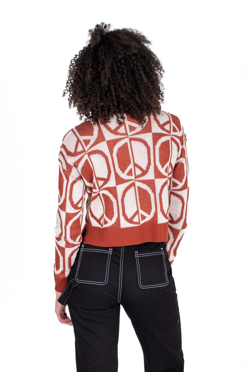 Red Peace Pullover Sweater