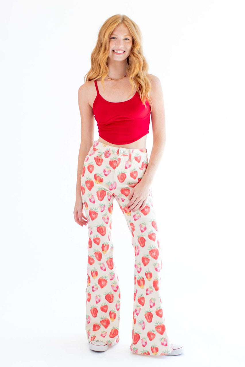 Red Ribbed Underlined Bust Cami