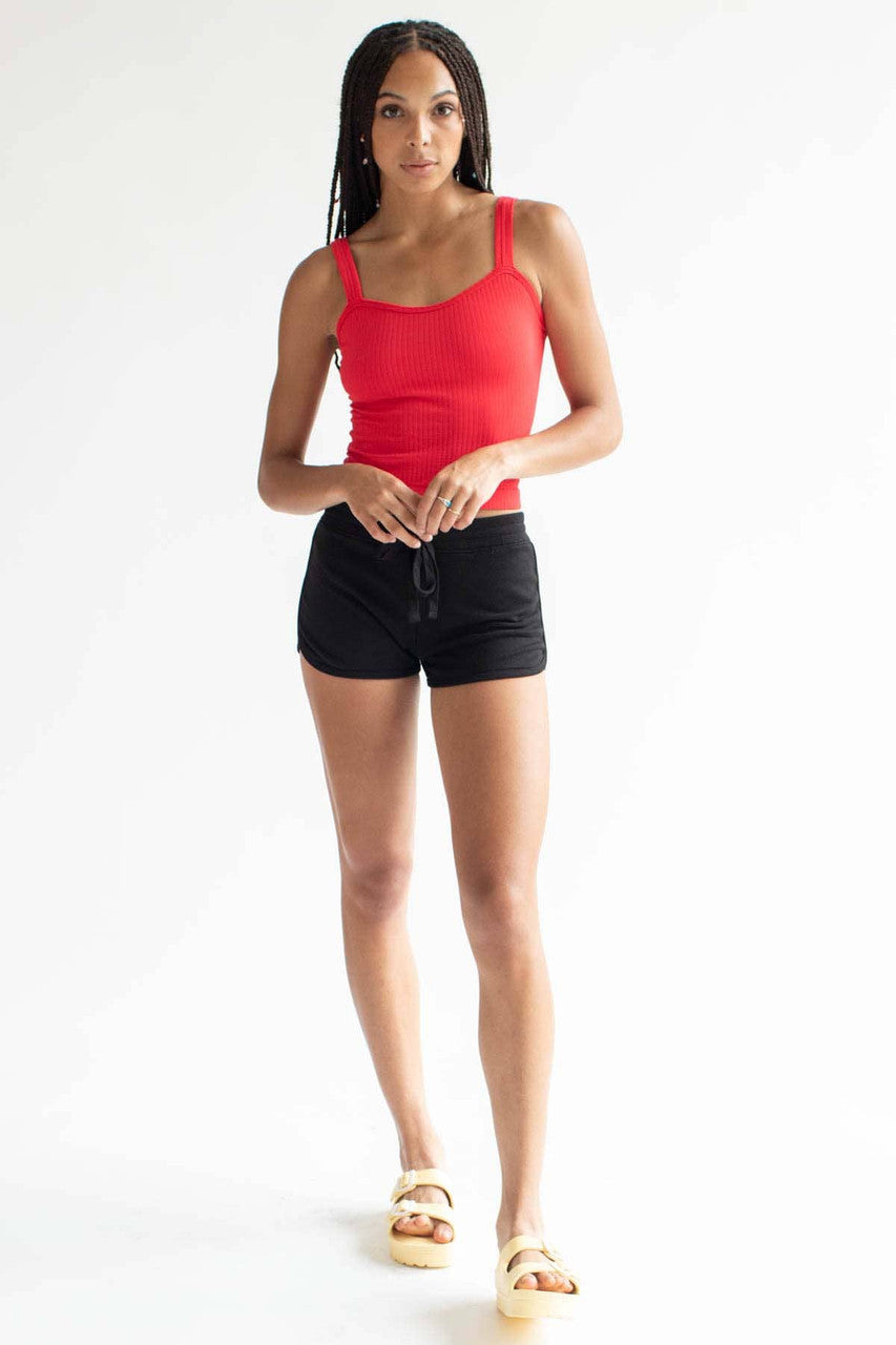 Red Seamless Ribbed Tank