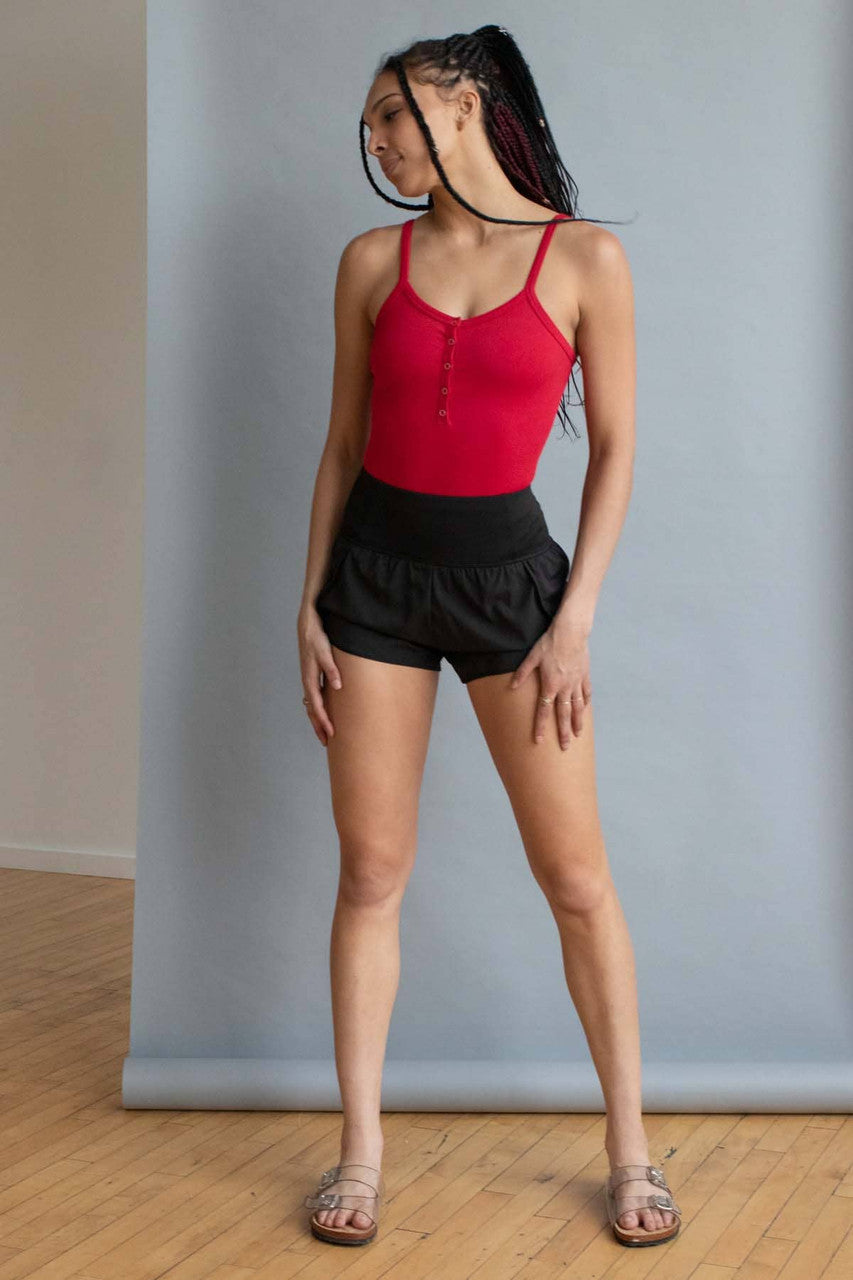 Red Snap Front Seamless Bodysuit