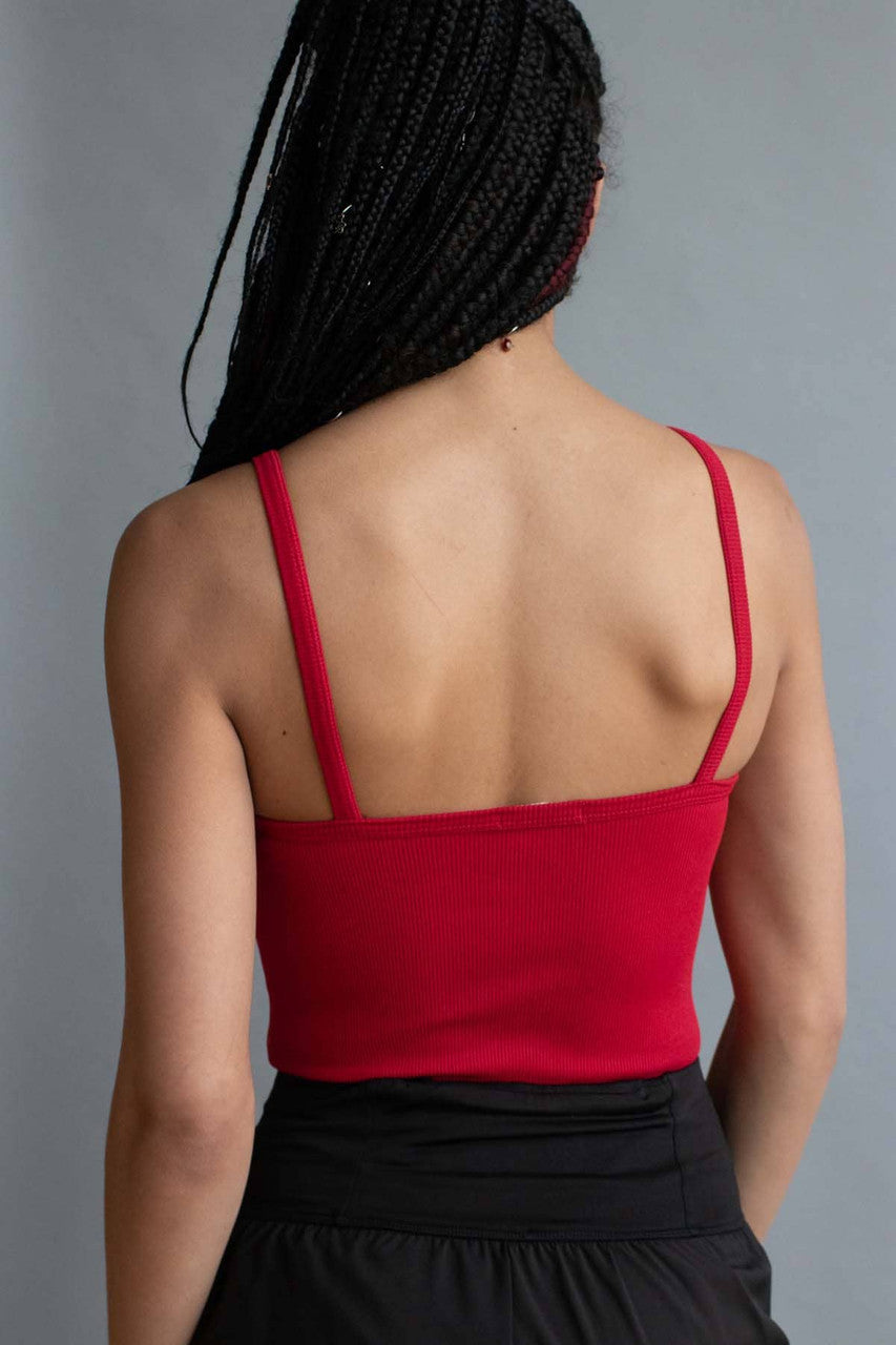 Red Snap Front Seamless Bodysuit