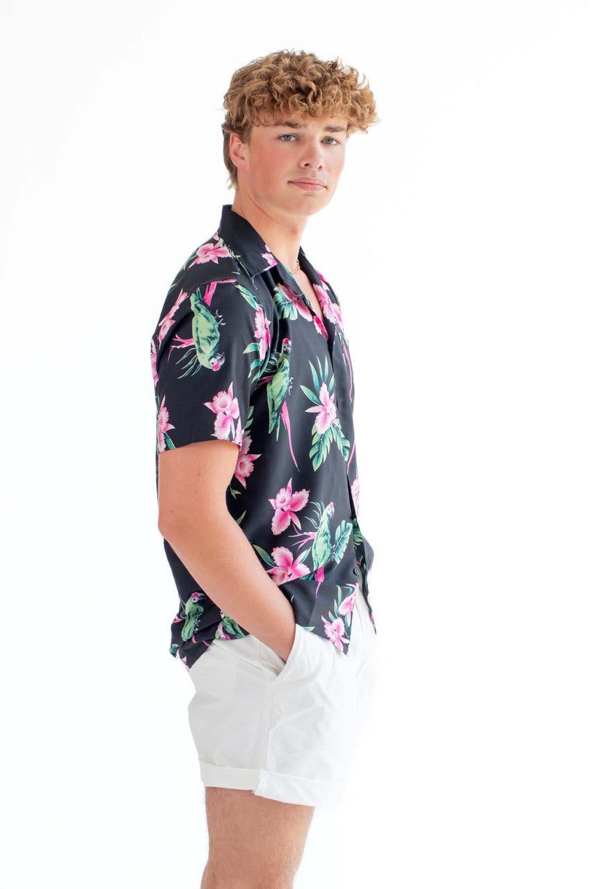 Red Tail Parrot Hawaiian Shirt