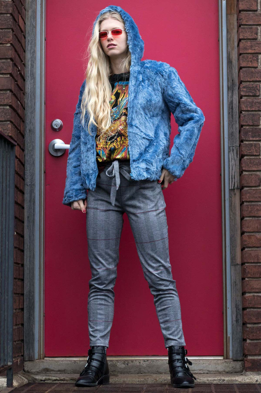Reversible Blue Fur Coat