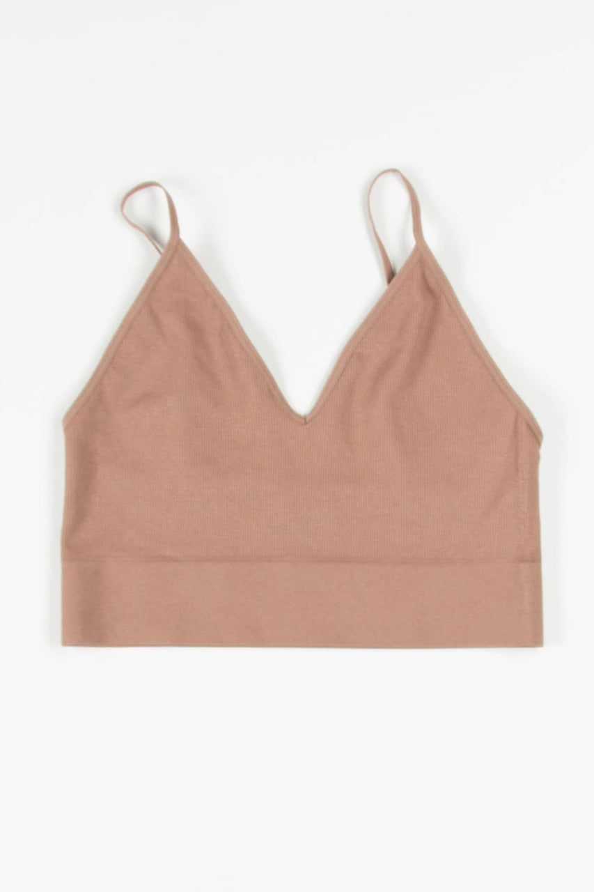 Hazelnut Seamless Ribbed Bralette (Extended Sizes)