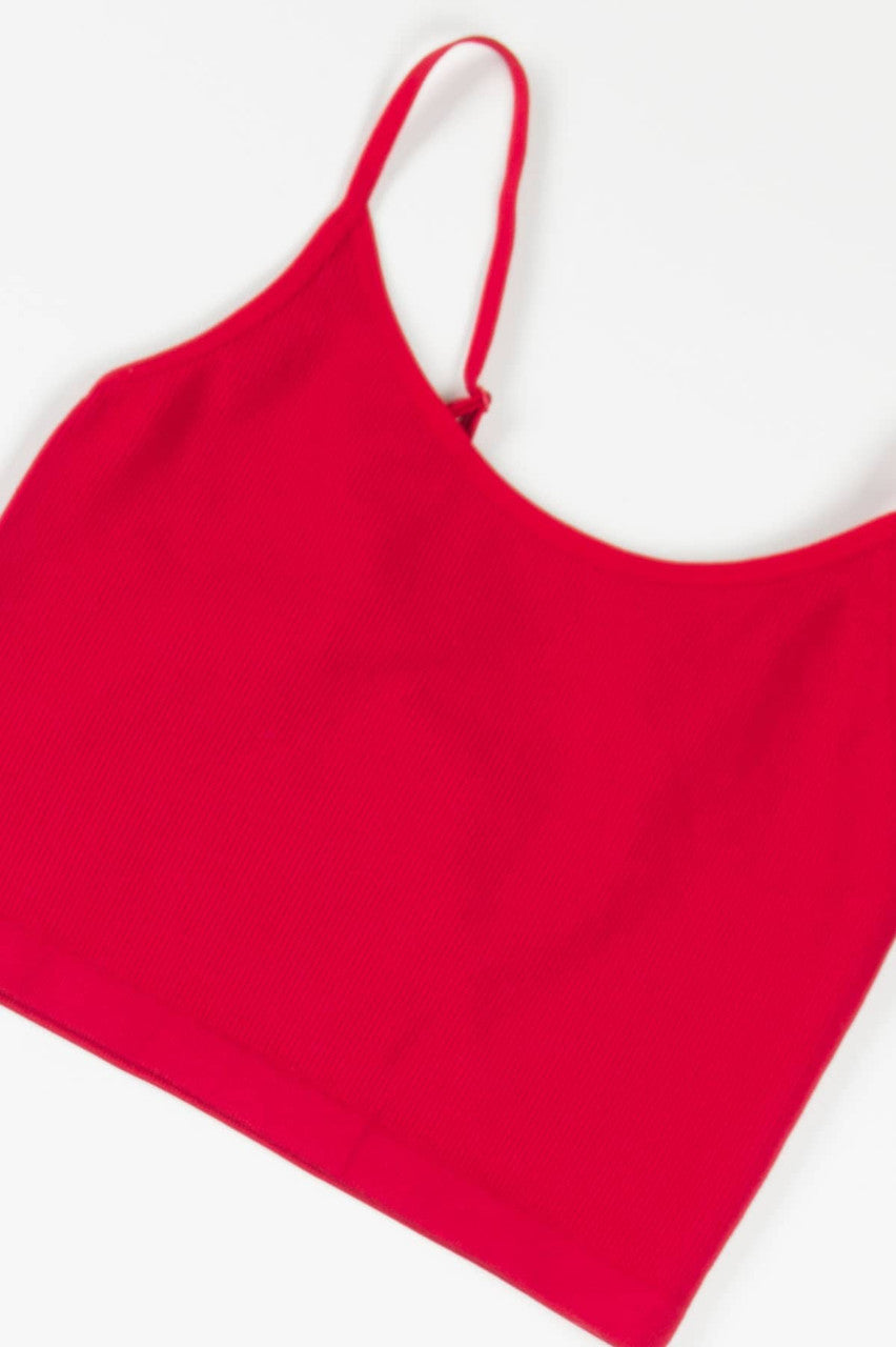 Red Seamless Ribbed Cami