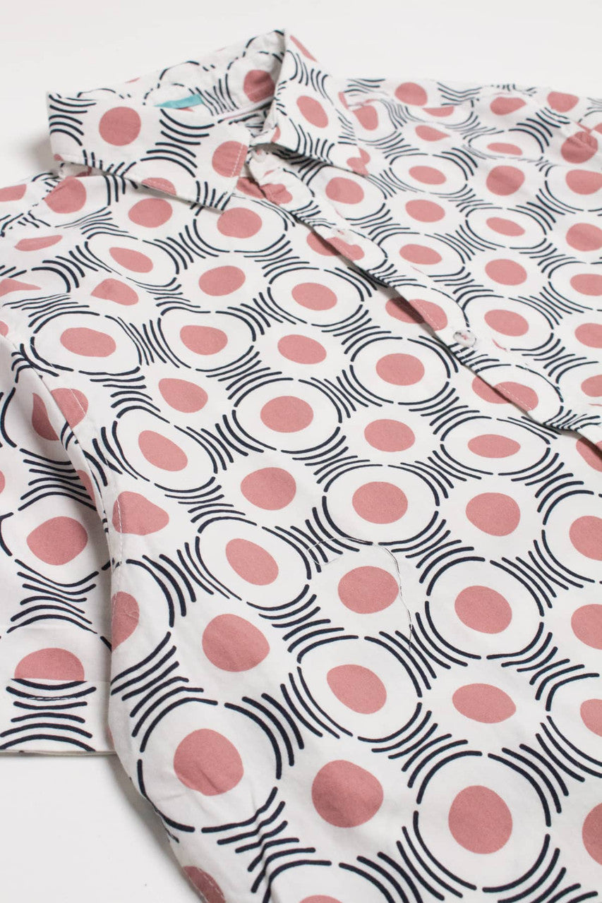 Rippling Circles Woven Button Up Shirt