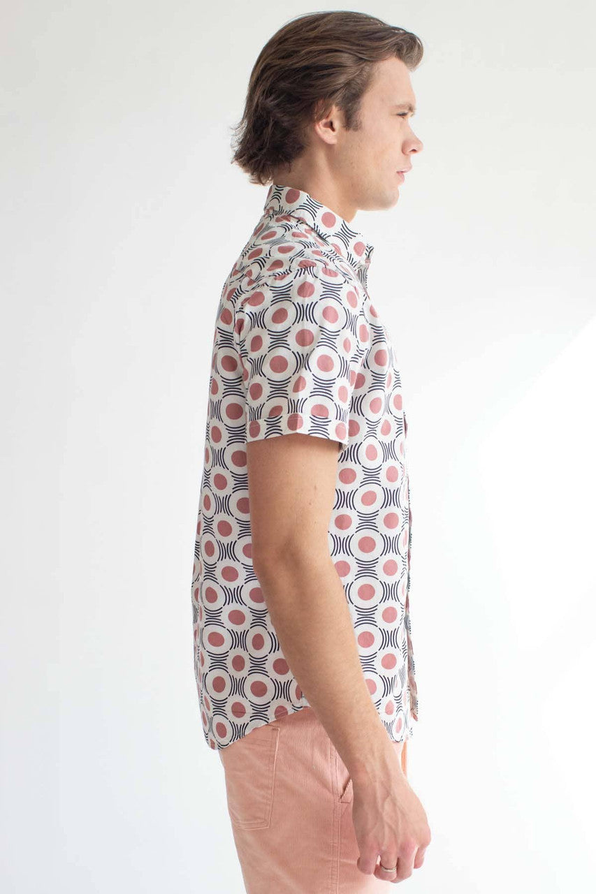 Rippling Circles Woven Button Up Shirt
