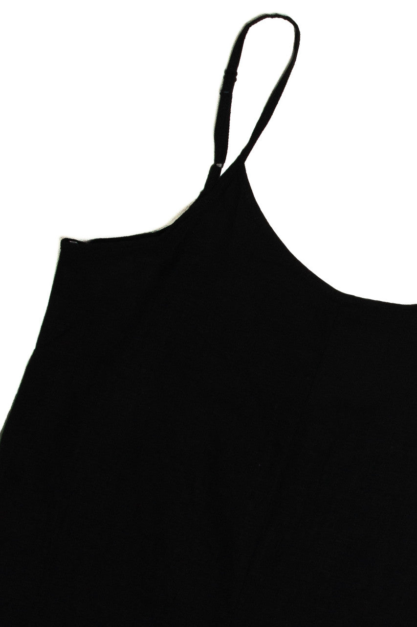 Black Linen Cami Romper