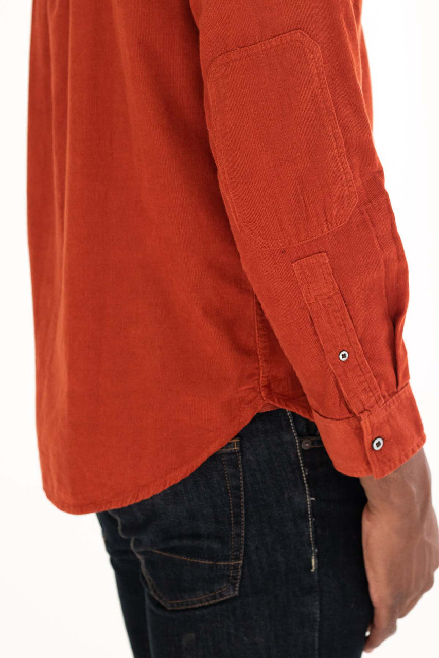 Rust Corduroy Button Up Shirt