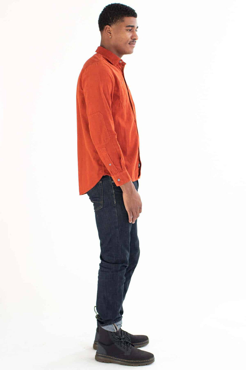 Rust Corduroy Button Up Shirt