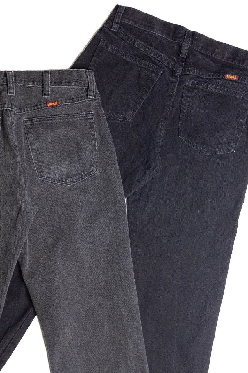 Vintage Black Rustler Straight Leg Jeans
