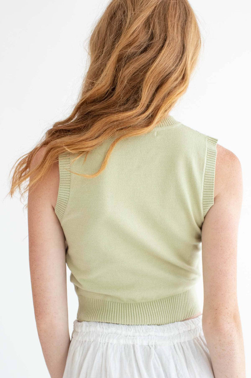 Sage Argyle Sweater Vest