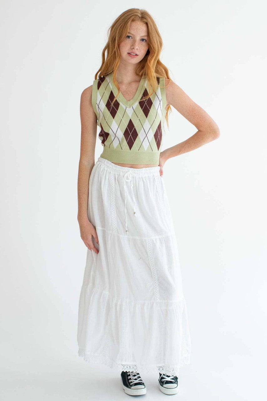 Sage Argyle Sweater Vest