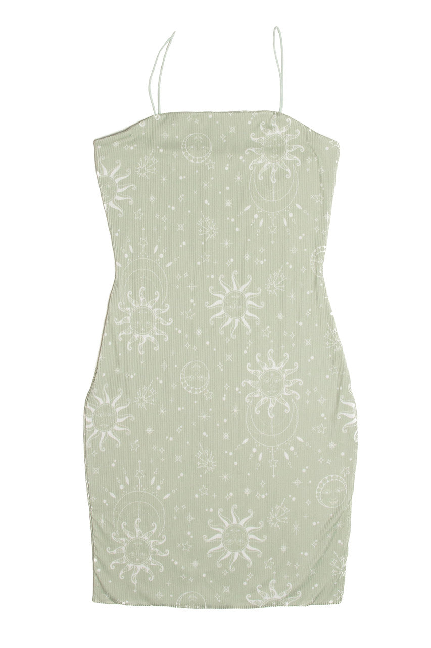 Sage Green Celestial Mini Dress