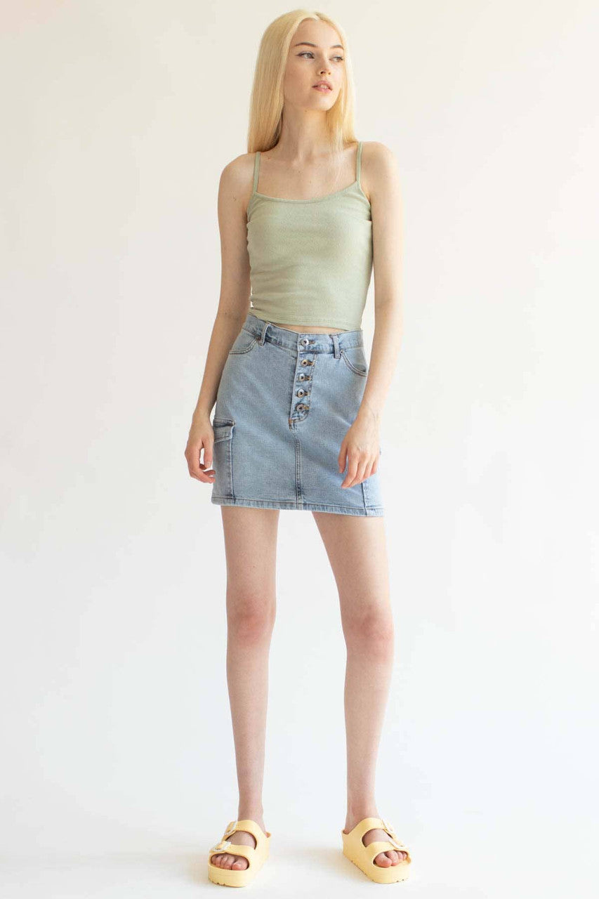 Sage Heart Jacquard Crop Cami