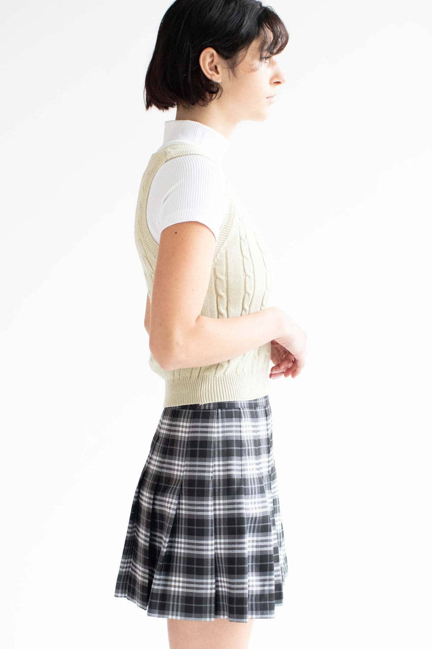 Sage Soft Cable Knit Sweater Vest