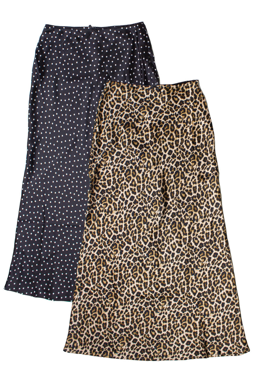 Patterned Satin Slip Skirt