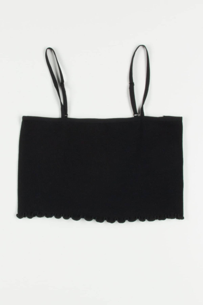 Black Seamless Ribbed Crop Cami