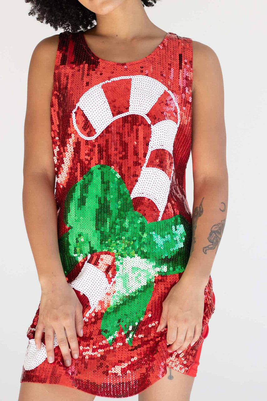 Sequin Candy Cane Dress