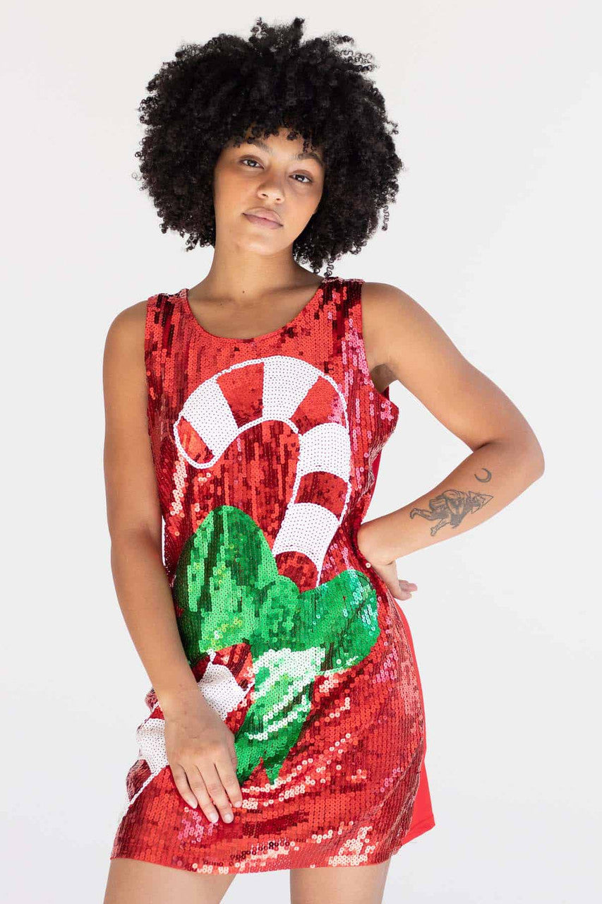 Sequin Candy Cane Dress