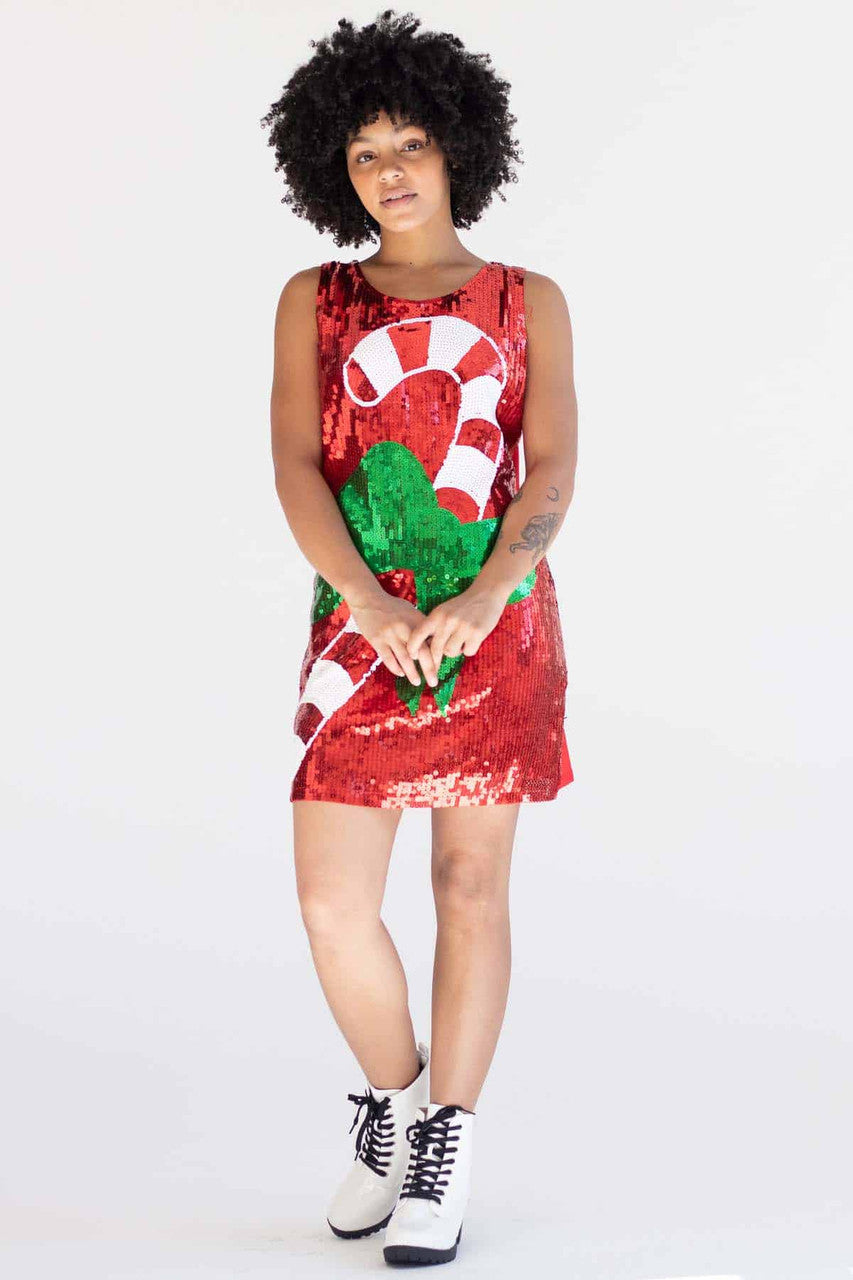 Sequin Candy Cane Dress