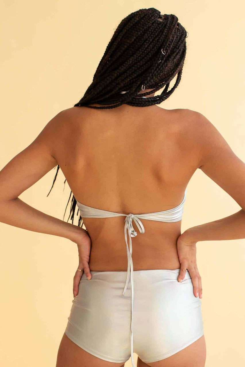 Silver Holographic Cage Bralette