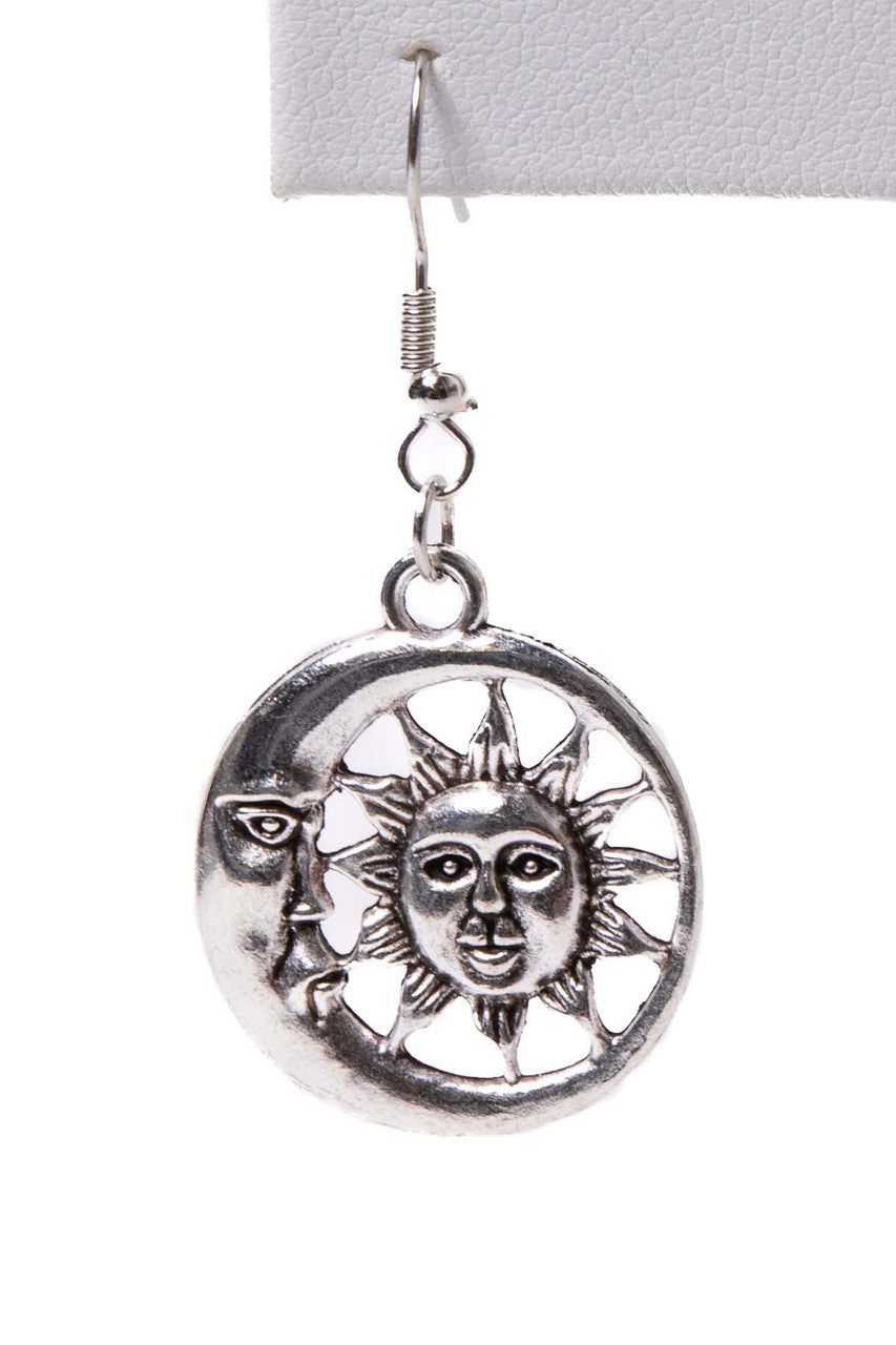 Silver Sun & Moon Earrings