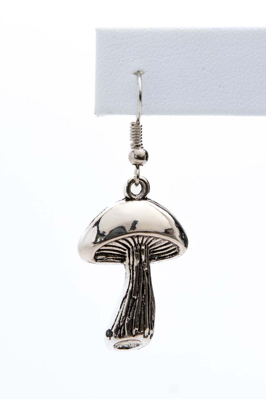 Silver Mushroom Earrings