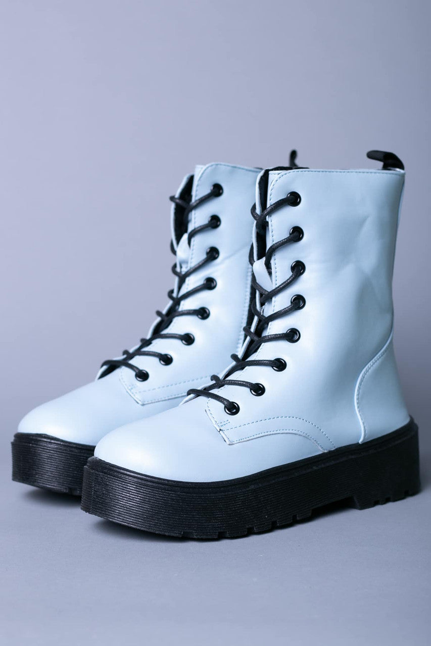 Sky Blue Platform Boots