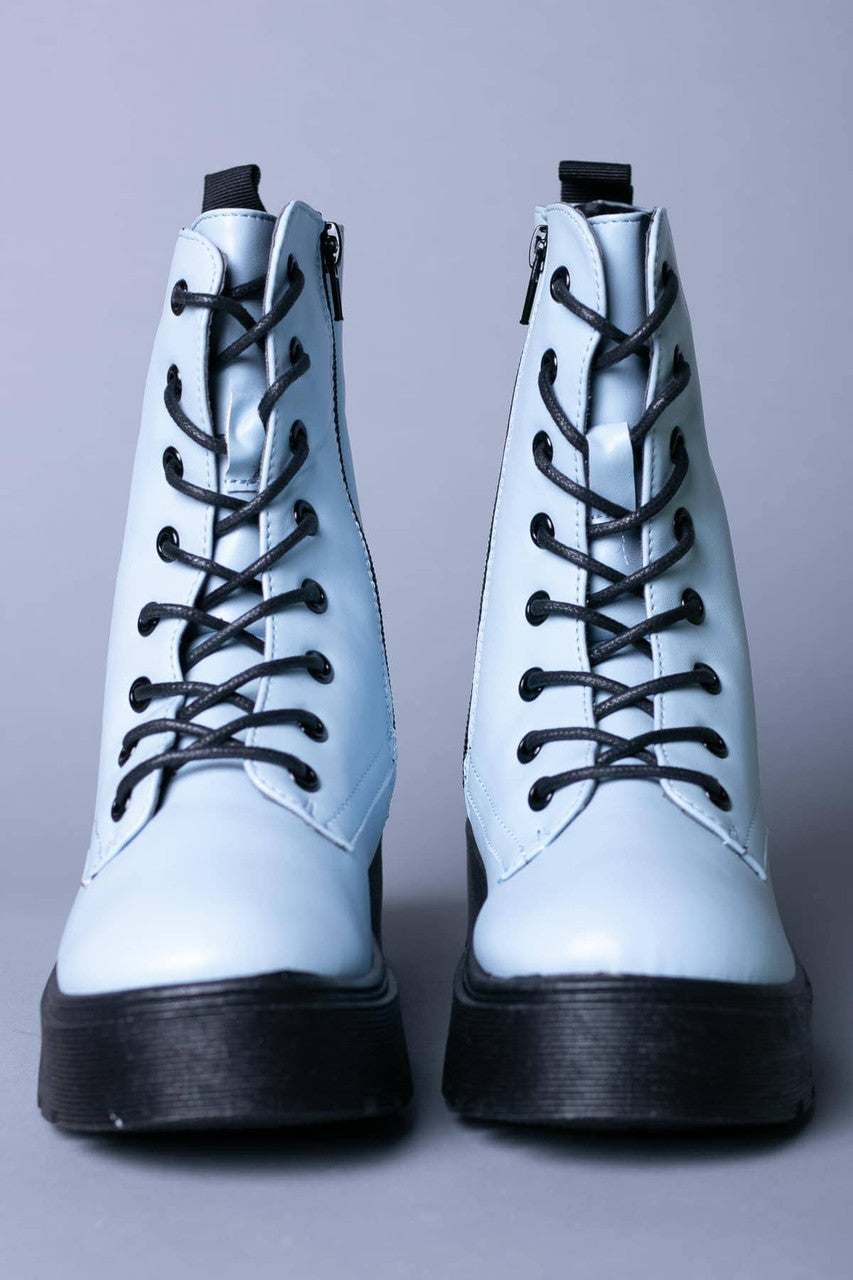 Sky Blue Platform Boots