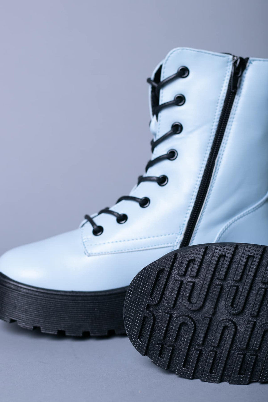 Sky Blue Platform Boots