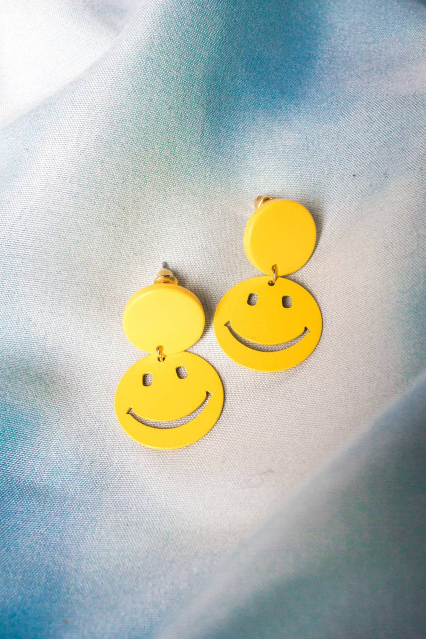 Smiley Face Drop Earrings