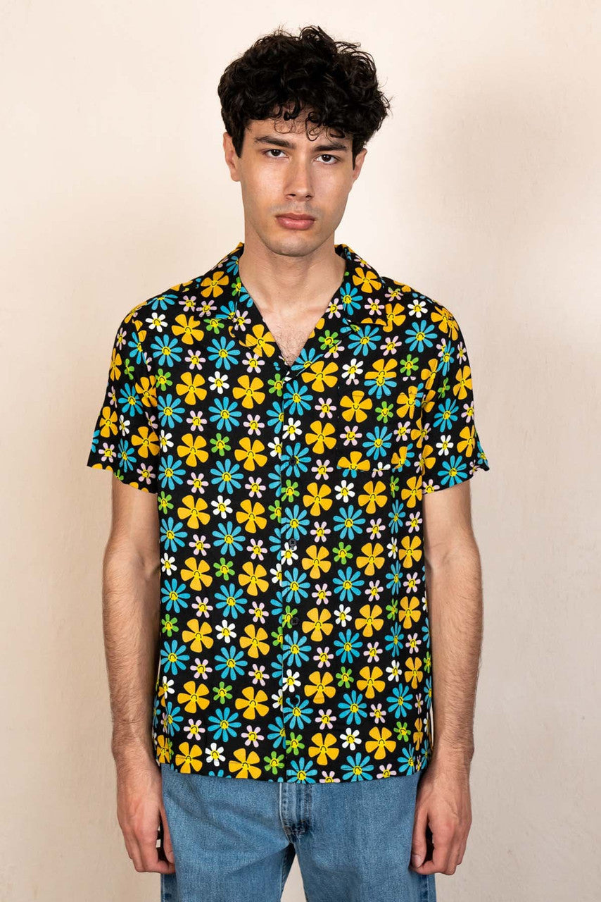 Smiley Floral Button Up Shirt