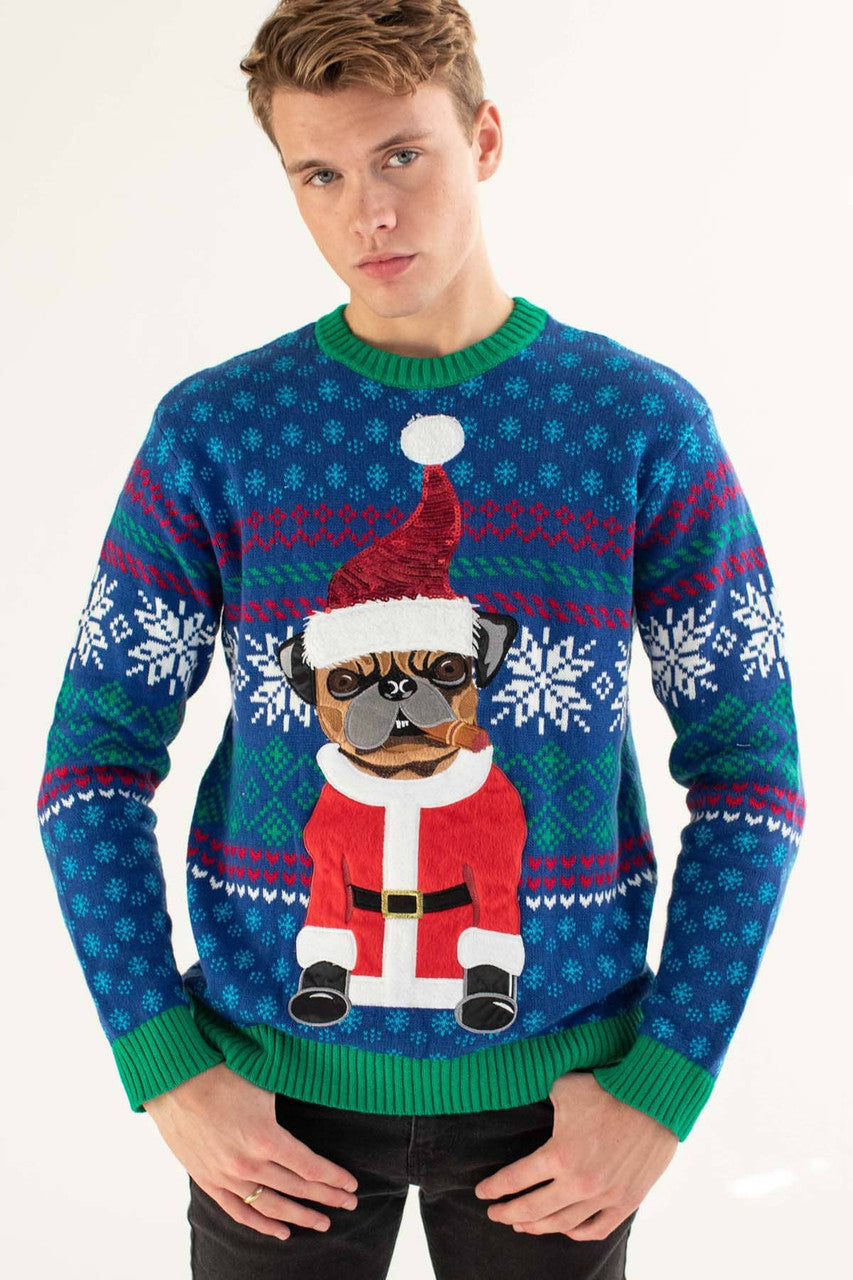 Smoking Santa Pug Sweater